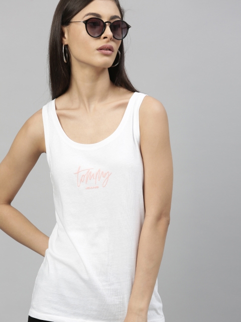 

Tommy Hilfiger Women White Printed Scoop Neck T-shirt