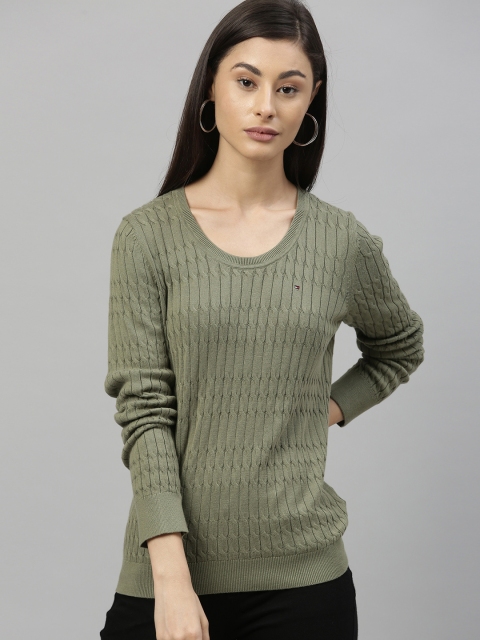 

Tommy Hilfiger Women Green Solid Sweater