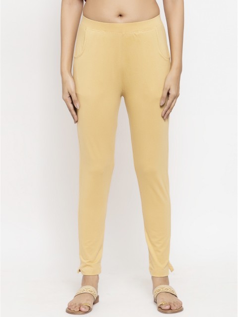 

NEUDIS Women Beige Solid Ankle Length Leggings
