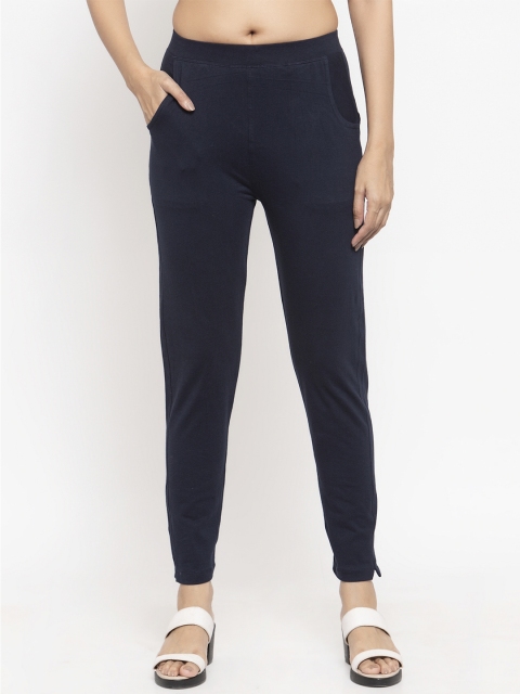

NEUDIS Women Navy Blue Solid Ankle-Length Leggings