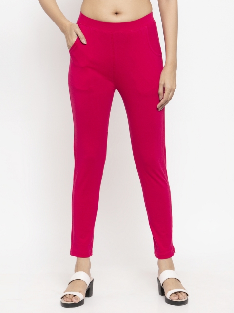 

NEUDIS Women Magenta Solid Ankle Length Leggings