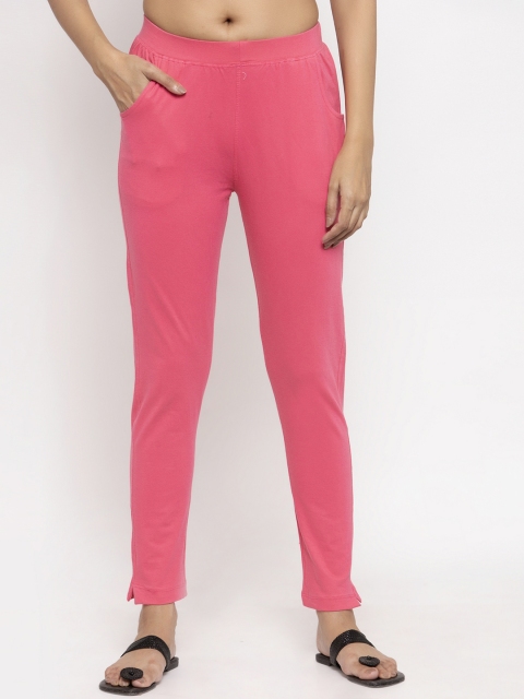 

NEUDIS Women Pink Solid Ankle-Length Leggings