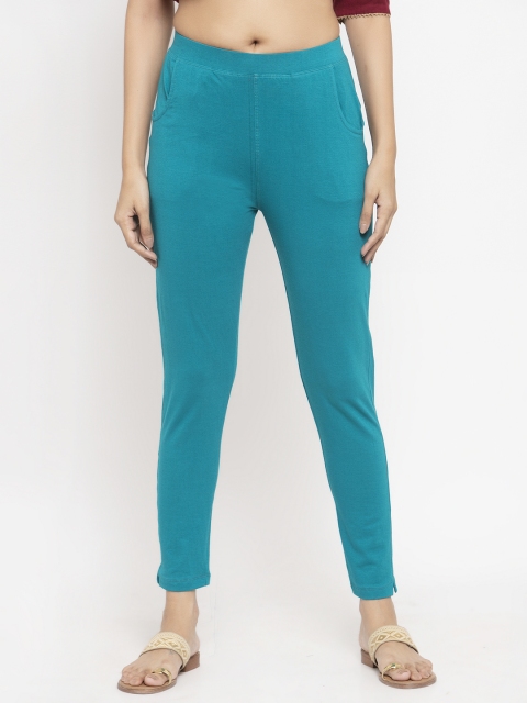 

NEUDIS Women Blue Solid Ankle Length Leggings