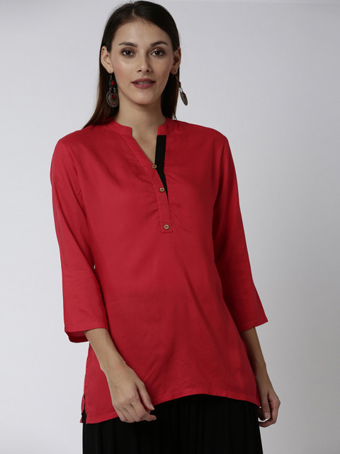 

Soch Red Printed Pure Cotton Tunic
