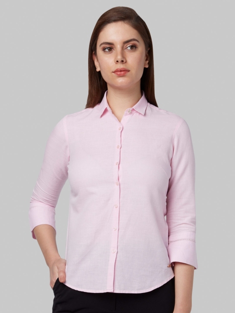 

Park Avenue Woman Pink Regular Fit Solid Formal Shirt