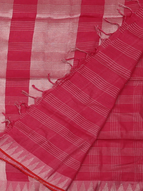 

Pothys Magenta Woven Design Pure Linen Saree