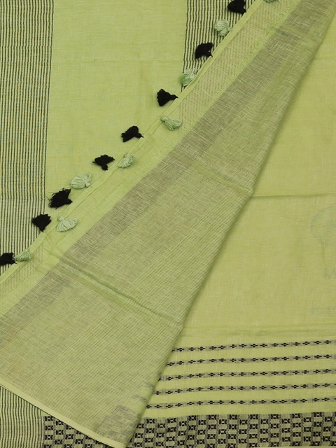 

Pothys Green Woven Design Pure Linen Saree