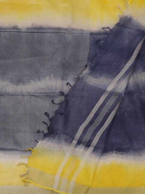 

Pothys Blue Dyed Pure Linen Saree