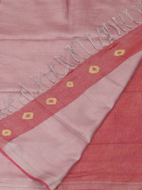 

Pothys Taupe Solid Pure Linen Saree