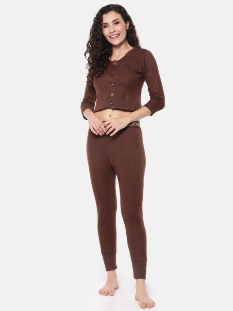 

Dollar Women Brown Solid Thermal Set