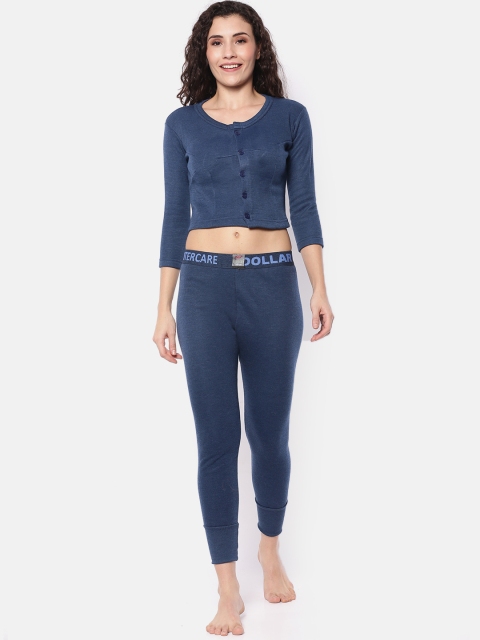 

Dollar Women Blue Solid Thermal Set