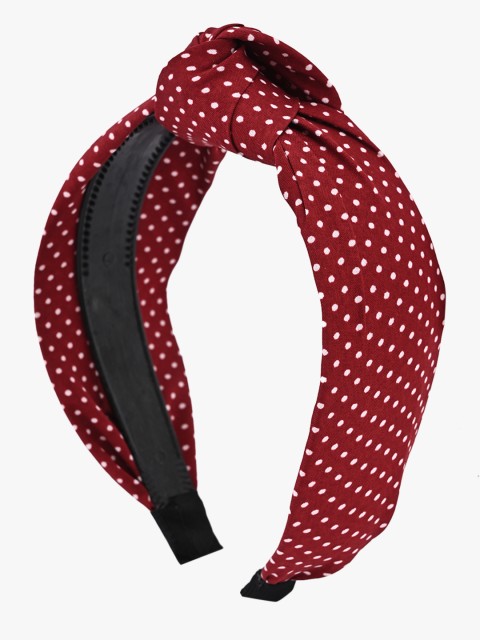 

BuckleUp Women Red & White Polka Dot Hairband