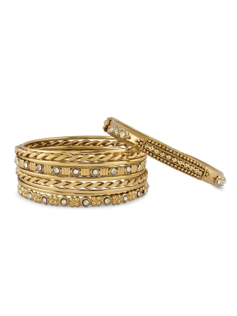 

Fida Set of 10 Gold Stone Embellished Bangles