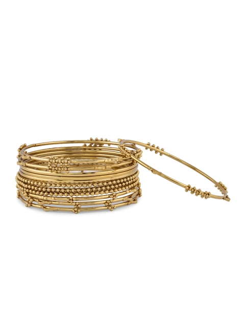 

Fida Set Of 12 Gold-Toned Ethnic Indian Traditional Bangles