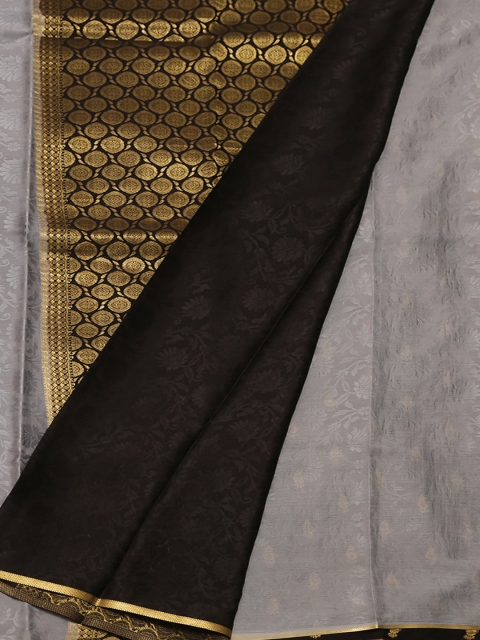 

Pothys Grey Woven Design Poly Crepe Saree