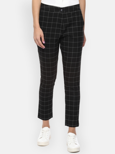 

Van Heusen Woman Women Black Fit Checked Regular Trousers