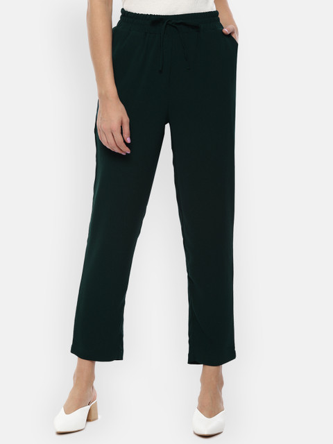 

Van Heusen Woman Women Green Regular Fit Solid Trousers