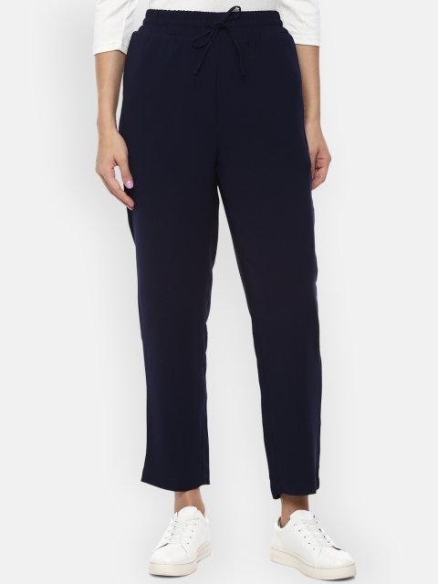 

Van Heusen Woman Women Navy Blue Regular Fit Solid Regular Trousers