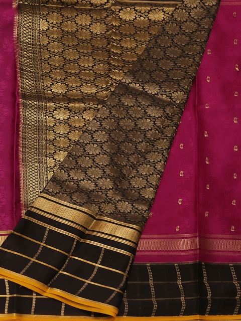 

Pothys Violet Woven Design Poly Crepe Saree