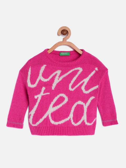 

United Colors of Benetton Girls Pink Embroidered Pullover