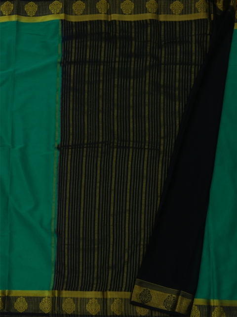 

Pothys Green Striped Poly Georgette Saree