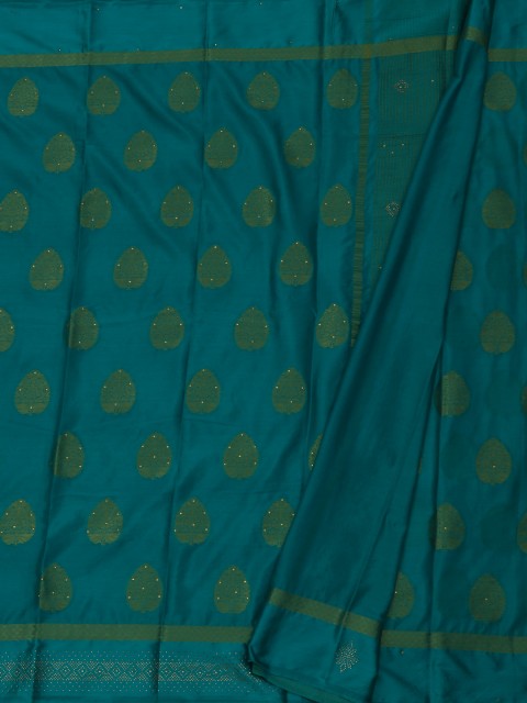 

Pothys Blue Printed Poly Georgette Saree