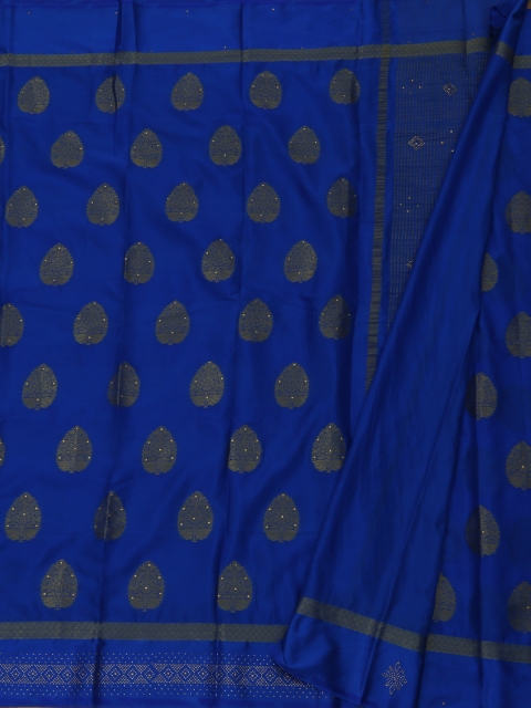 

Pothys Blue Solid Poly Georgette Saree