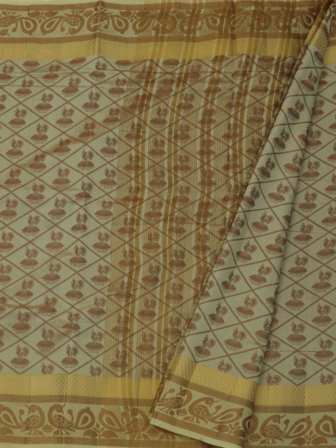 

Pothys Cream-Coloured Woven Design Jute Silk Saree