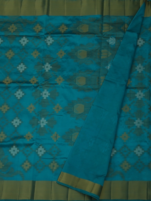 

Pothys Blue Printed Jute Silk Saree