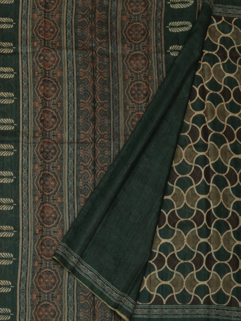

Pothys Green Printed Jute Silk Saree