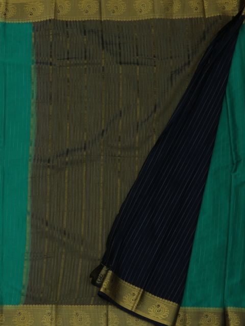 

Pothys Green & Black Poly Georgette Checked Saree