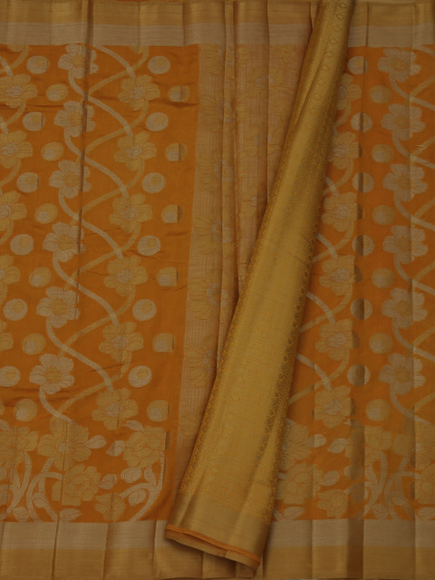 

Pothys Mustard Woven Design Jute Silk Saree