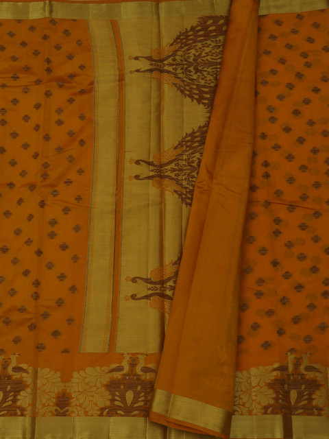 

Pothys Mustard Woven Design Jute Silk Saree