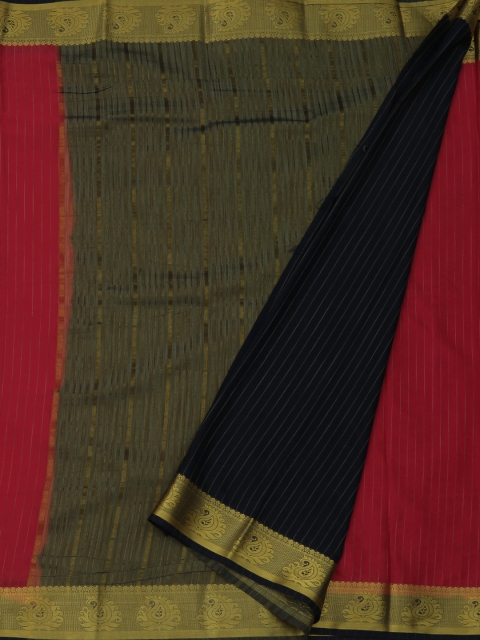 

Pothys Magenta Striped Poly Georgette Saree