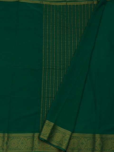 

Pothys Green Solid Poly Georgette Saree