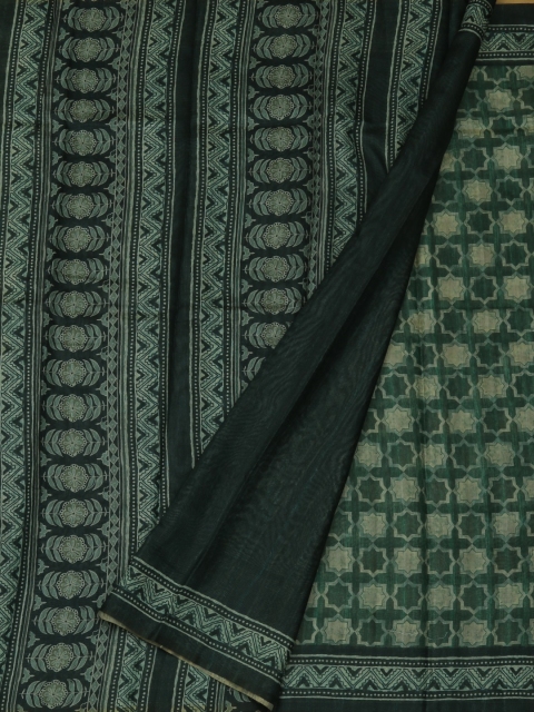 

Pothys Green Printed Jute Silk Saree