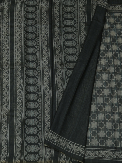 

Pothys Grey & Black Jute Silk Woven Design Saree
