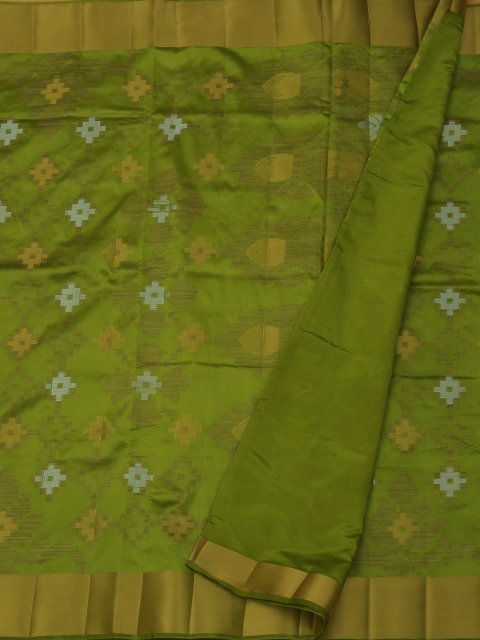 

Pothys Olive Green Woven Design Jute Silk Saree