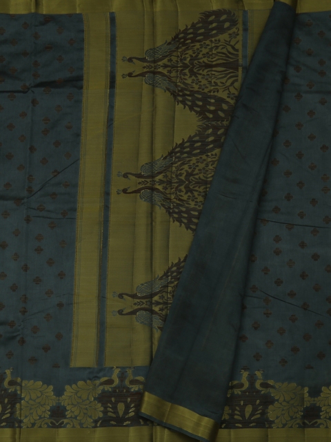 

Pothys Grey Printed Jute Silk Saree