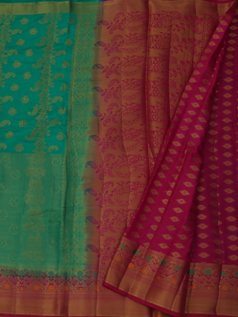 

Pothys Green & Black Jute Silk Woven Design Saree