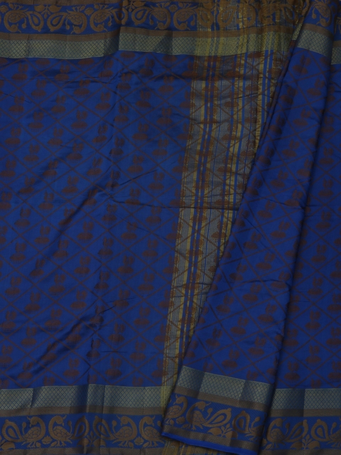 

Pothys Blue Woven Design Jute Silk Saree