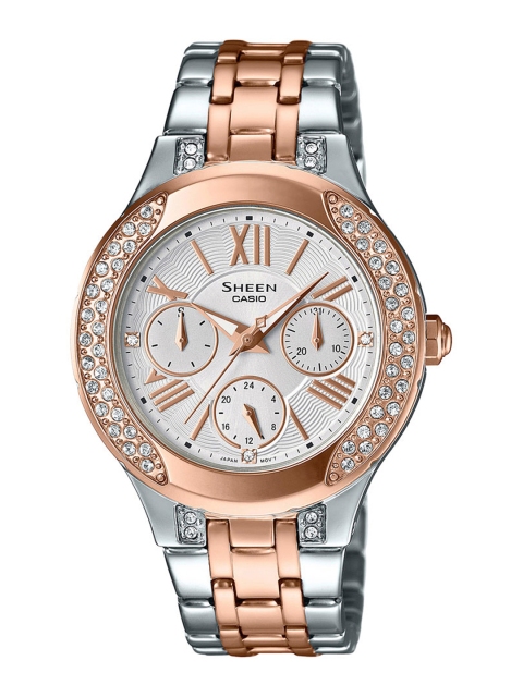 

CASIO Sheen Women Silver Multi-Dial Watch SHE-3809SG-7AUDR - SX176