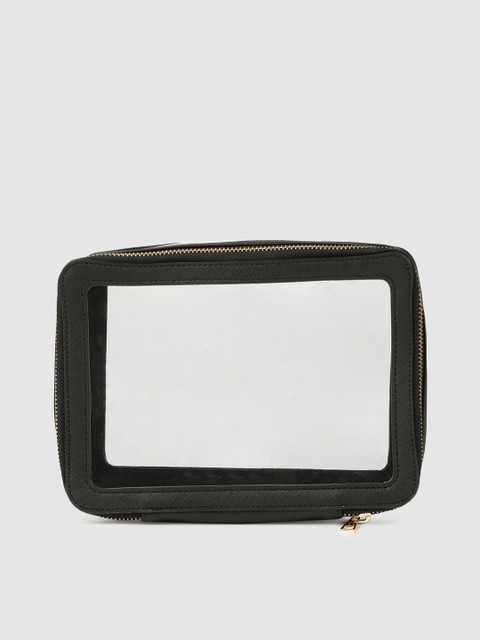 

Accessorize Women Black & Transparent Clear Travel Pouch