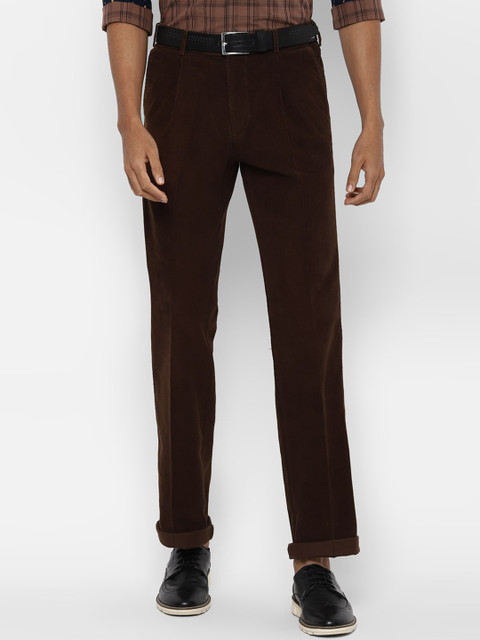 

Allen Solly Men Brown Regular Fit Solid Regular Trousers