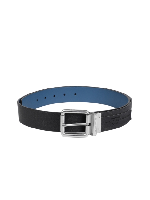 

Calvin Klein Men Black & Blue Solid Reversible Leather Belt