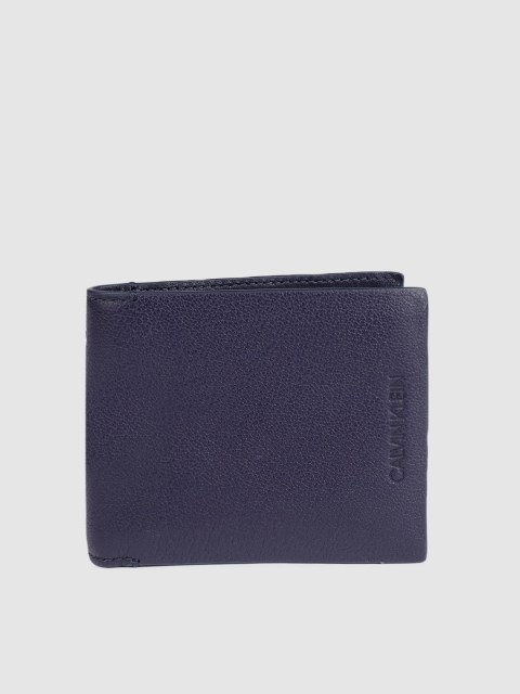 

Calvin Klein Men Navy Blue Solid Two Fold Leather Wallet