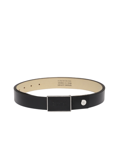 

Calvin Klein Men Black Solid Leather Belt