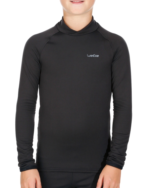 

WEDZE By Decathlon Kids Ski Base Layer Top FRESHWARM Black