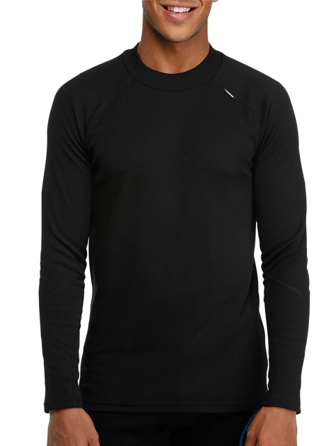 

WEDZE By Decathlon Men Black Solid Ski Thermal T-shirt 100