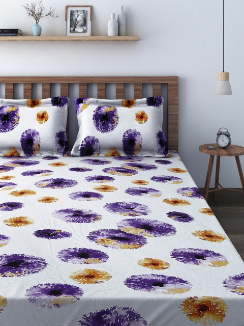 

SWAYAM Off-White 200 TC Double Bedsheet with 2 Pillow Covers